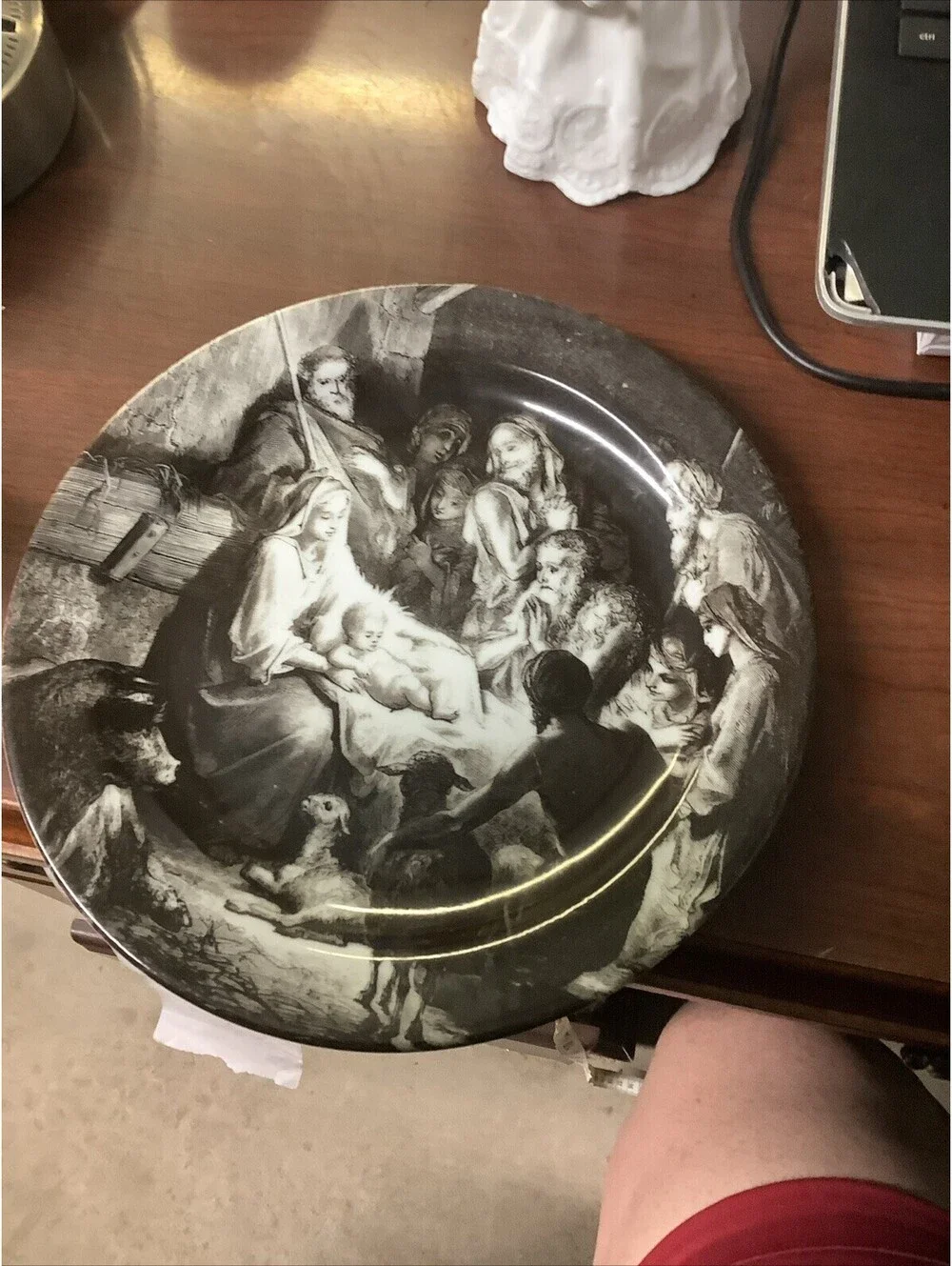 Czech Bohemian Czechoslovakia Porcelain Nativity collectors plate